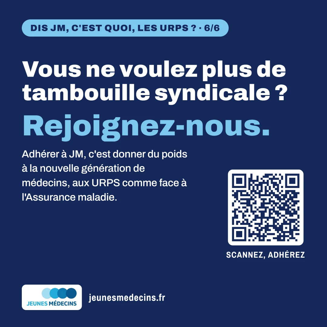 Vous ne voulez plus de tambouille syndicale ? Rejoignez-nous. Adhérer à JM, c'est donner du poids à la nouvelle génération de médecins, aux URPS comme face à l'Assurance maladie.